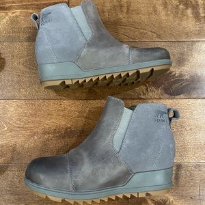 6.5 Sorel Evie Pull On Ankle Bootie Quarry Gum